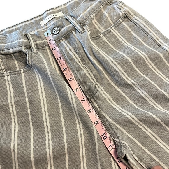 PacSun Gray Double Stripe High Waisted Straight Leg Jeans 25 - Picture 11 of 14